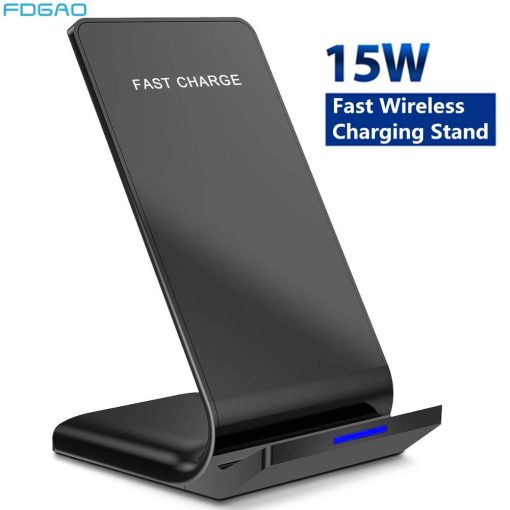 15W Qi Wireless Charger Stand For iPhones & Samsung