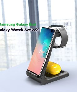Minimalistic 3 In 1 QI Wireless Charger For Samsung S10 Plus and Galaxy Buds, watch