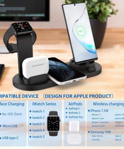 10W 4 in 1 Wireless Charging Dock Station For Apple Watch iPhone & Airpods Pro