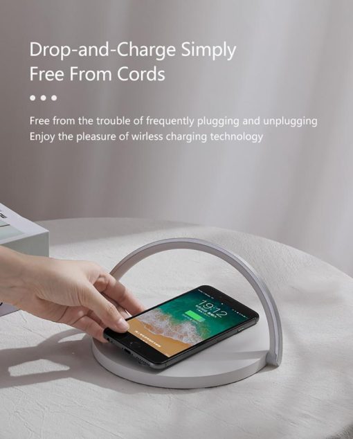 Fast Qi Wireless Charger Table Lamp for iPhones & Androids