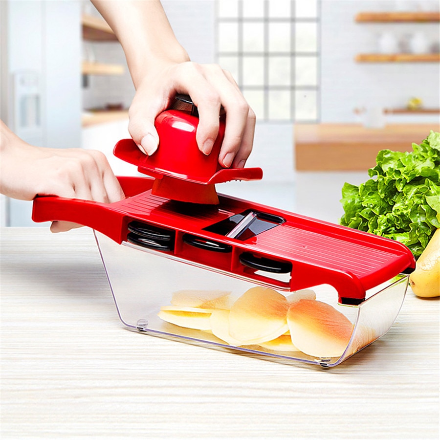Mandoline Slicer Vegetable Cutter With Stainless Steel Blade Free 