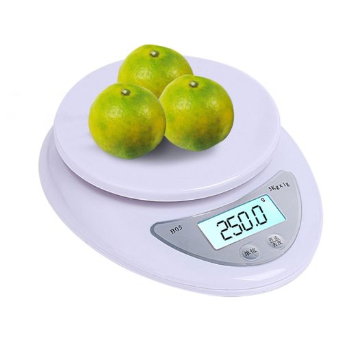 White Electronic Digital Kitchen Food Scale Upto 5kg