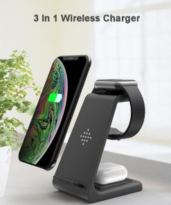 10W Fast Charge 3 In 1 Wireless Charger For Iphones, Apple Watch & Airpods