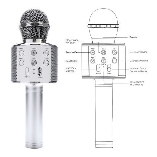 Wireless Bluetooth Karaoke Microphone Portable Professional Speaker & Handheld Microphone