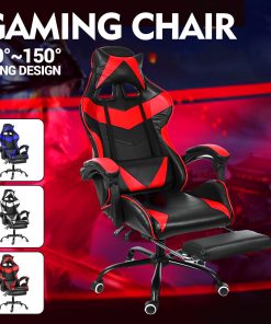 gaming chair with 150 -180 degree lying design cuson head rest armrest adjustable footrest height adjust