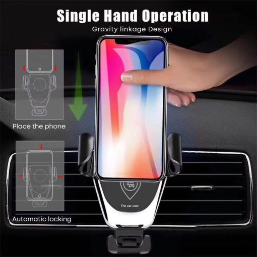 Automatic Clamping Qi Wireless Car Charger Gravity Clamping iPhone Android 10W fast charge