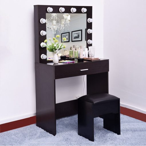 Best Makeup Vanity Table with Lighted Mirror With Cushioned Stool