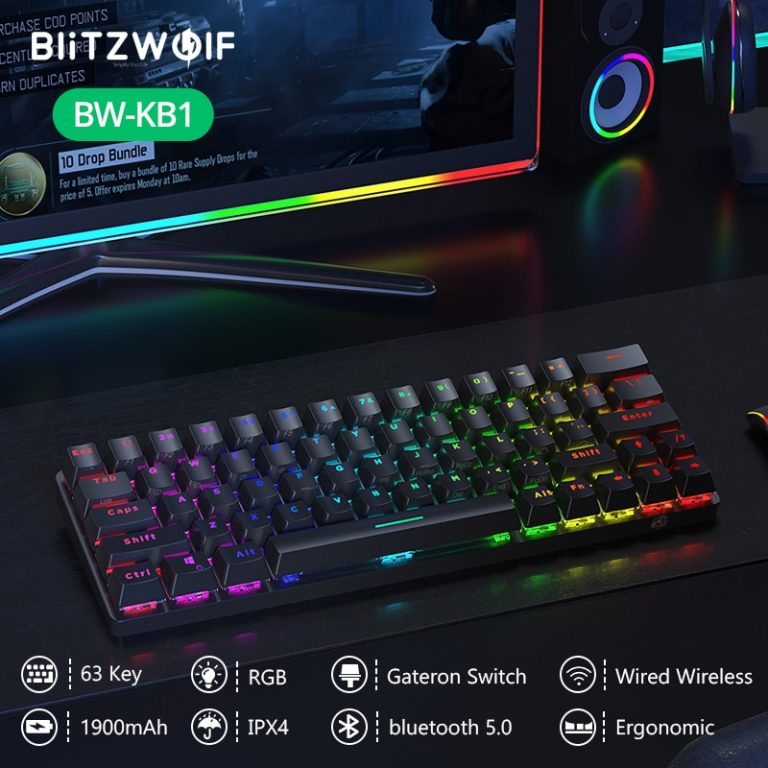BlitzWolf BW-KB1 Bluetooth 5.0 Wireless Mechanical Keyboard - Kivaj