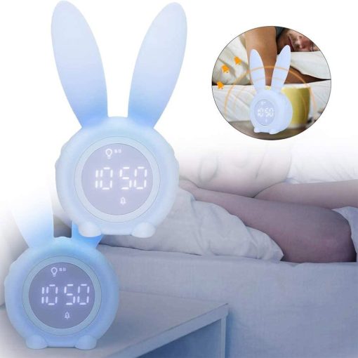 Bunny Kids Alarm Clock Touch Control Night Light