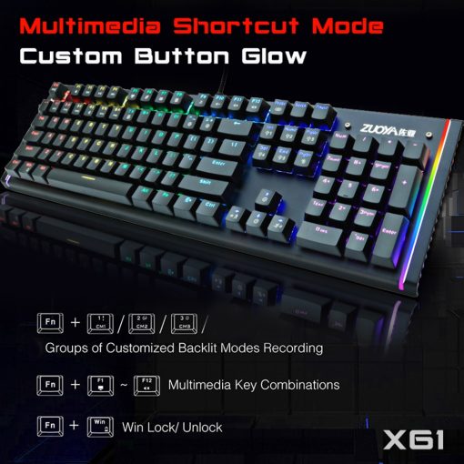 Anti-ghosting Mechanical Keyboard Wired Gaming Keyboard RGB Mix Backlit
