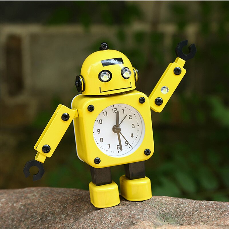 Creative Robot Analog Alarm Clock for kids room (4 colors)