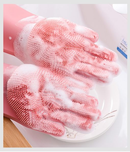 Magic Silicone Dishwashing Scrubber Gloves
