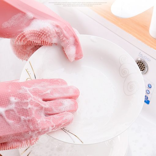 Magic Silicone Dishwashing Scrubber Gloves