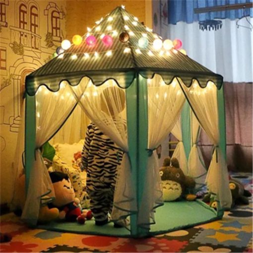 Princess Tent Castle Teepee Tent for Kids With LED Lights