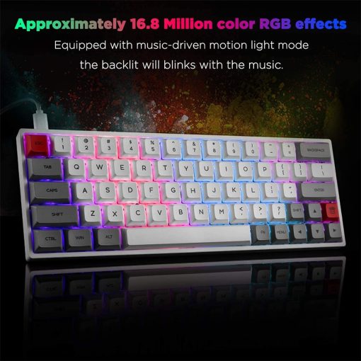 SK64 Wireless Mechanical Keyboard RGB Backlit for Mac/ Gaming