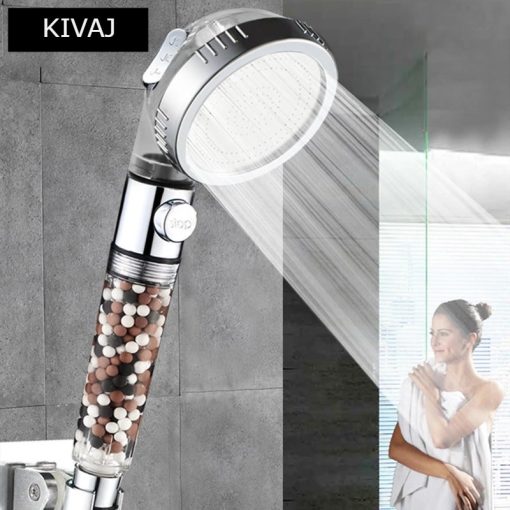 3-Function High Pressure Anion Filter Bath shower Head with on/off Button