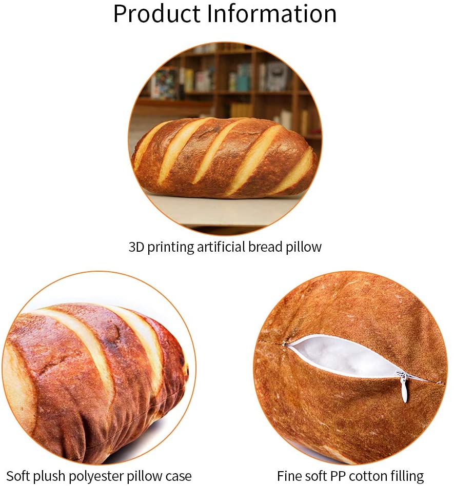 Baguette bread pillow information