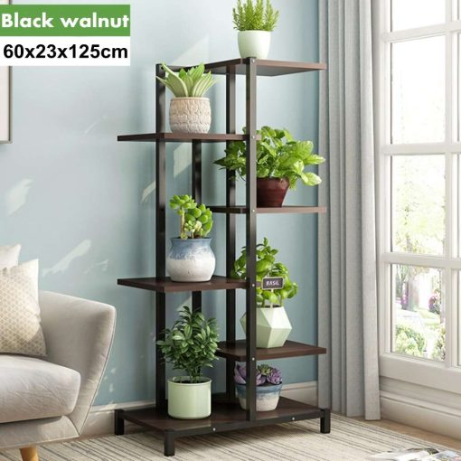5 Tiers Indoor Wooden Iron Plant Stand Rack Display Shelf