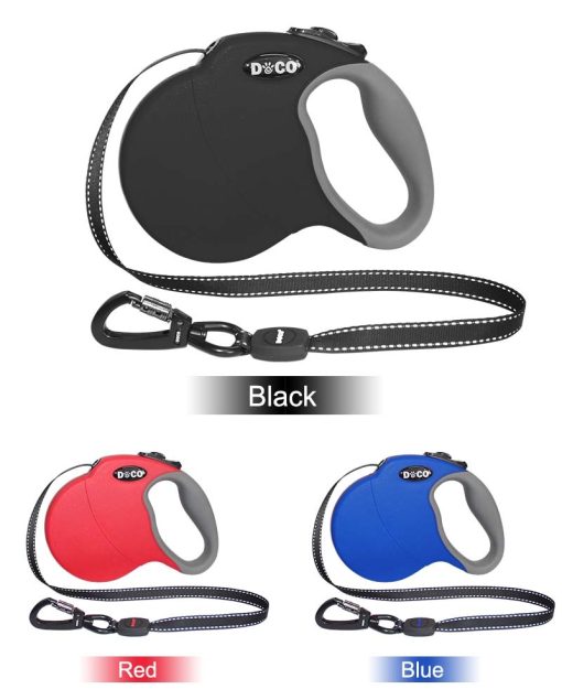 Grippy Automatic Retractable Reflective Nylon Dog Leads
