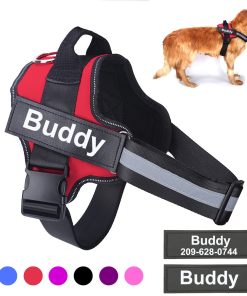Personalized Dog Harness for NO PULL Reflective Breathable Vest With Custom Name Patch