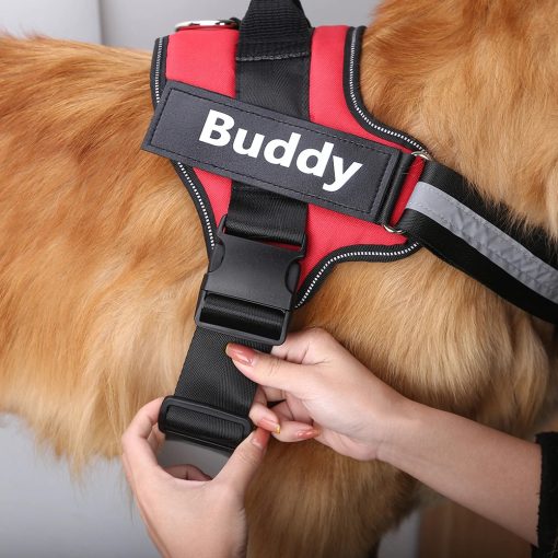 Personalized Dog Harness for NO PULL Reflective Breathable Vest With Custom Name Patch