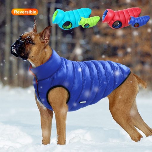 Reversible Premium Multi-Colored Winter Jacket For Dogs