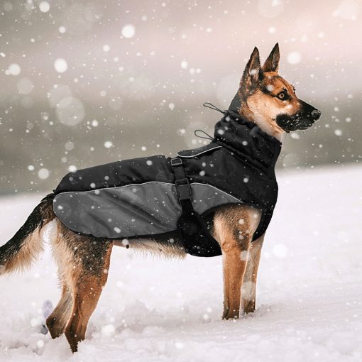 Reflective Winter Dog Jacket Adjustable For Large Dogs