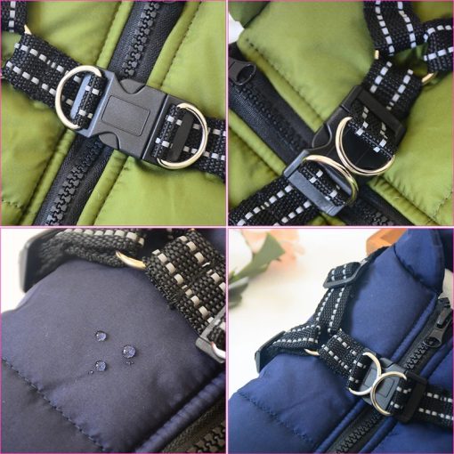 2in1 Professional Sporty Warm Large Dog Jacket With Harness