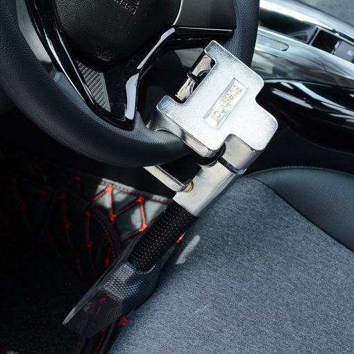 Premium Strengthened Steel Car Steering Wheel Lock With Alarm