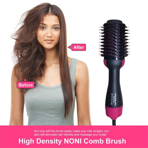Professional 4-IN-1 One Step Hair Dryer Hot Air Brush 2.0 Straightener Comb Curler Ion Blow Dryer Brush