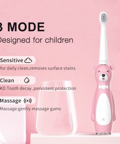 Soft Bristles Kids Electric Toothbrush Sonic Wave 3-12 Years Old Children