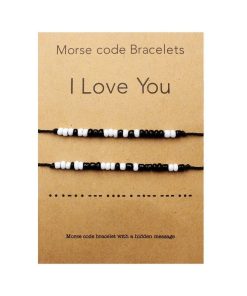 I Love You Morse Code Bracelet for Couples