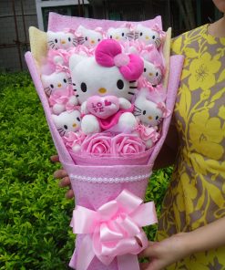 Handmade Sanrio Hello Kitty Plush Stuffed Bouquet With Graduation Hats