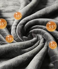 Flannel Electric Heated Blanket Bed Warmer Soft Nap Throw with 9 Heating Levels &12 Hours auto-Off 5S Fast Heat Up Washable