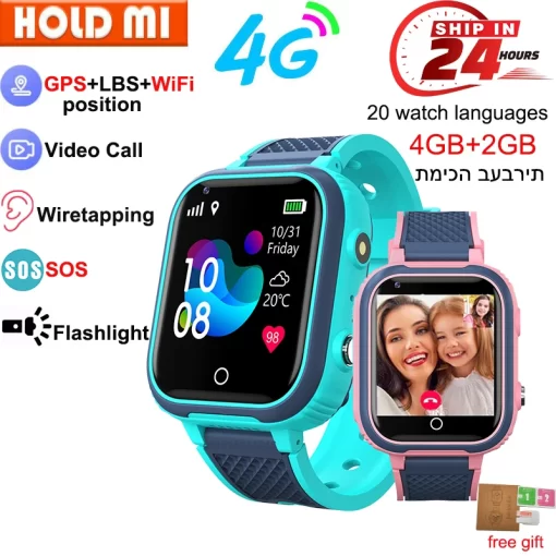 KVK4G 4G Smart Watch for Kids with Camera, GPS, and Waterproof Design