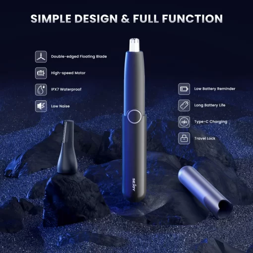 Top nose & ear hair trimmer for travel